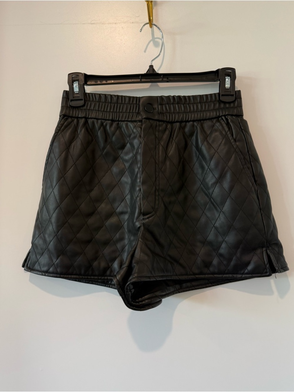 Zara Faux Quilted Leather Shorts